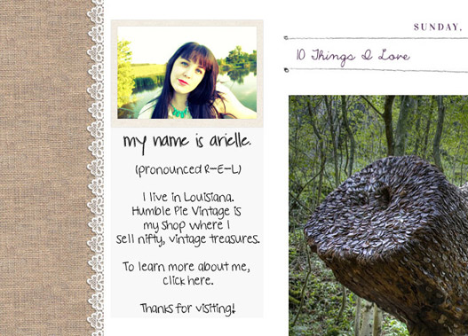 humble pie vintage custom blogger author bio
